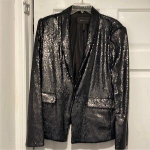 Sequin Blazer Jacket - Black